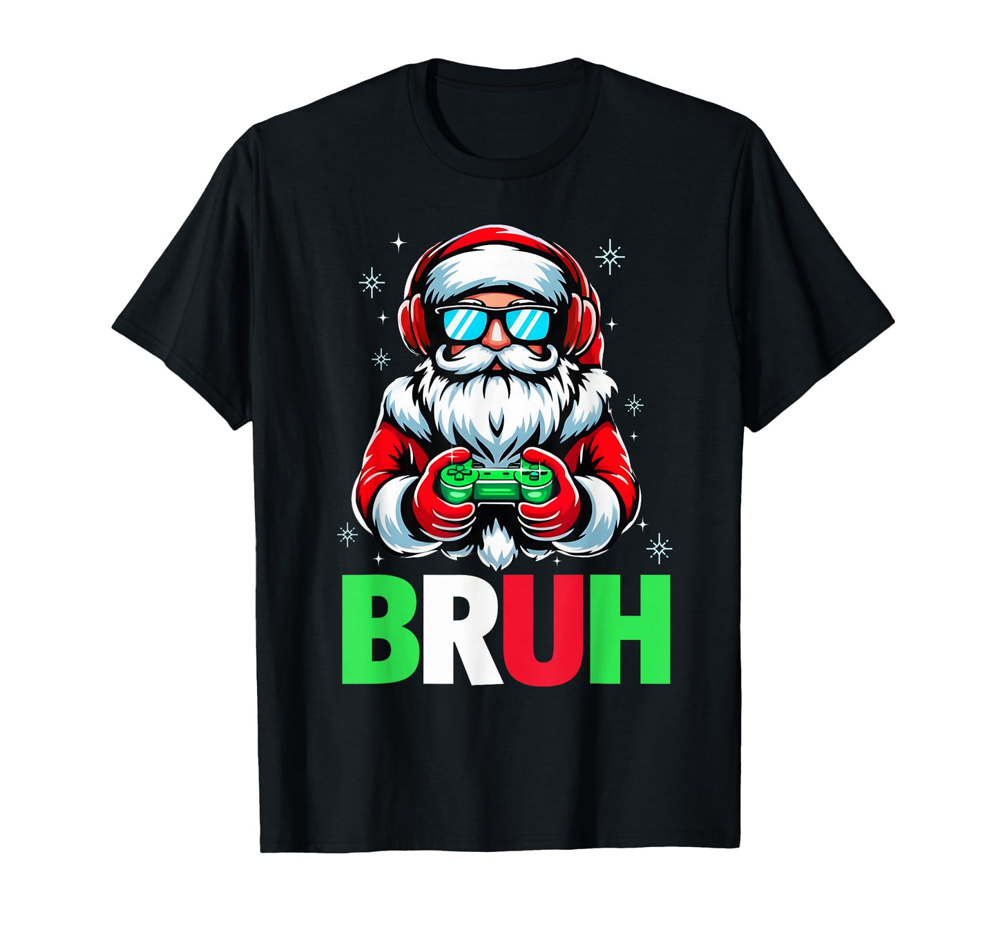 Video Game Santa Xmas Bruh Christmas Gamer Boys Mens Kids T-Shirt