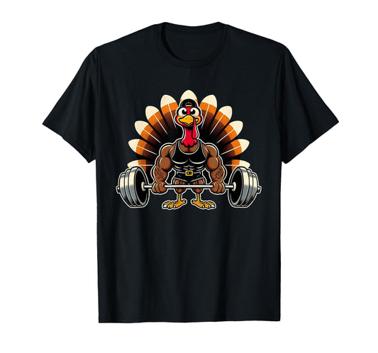 Thanksgiving Muscle Turkey Funny Leg Day Gym Body Builder T-Shirt