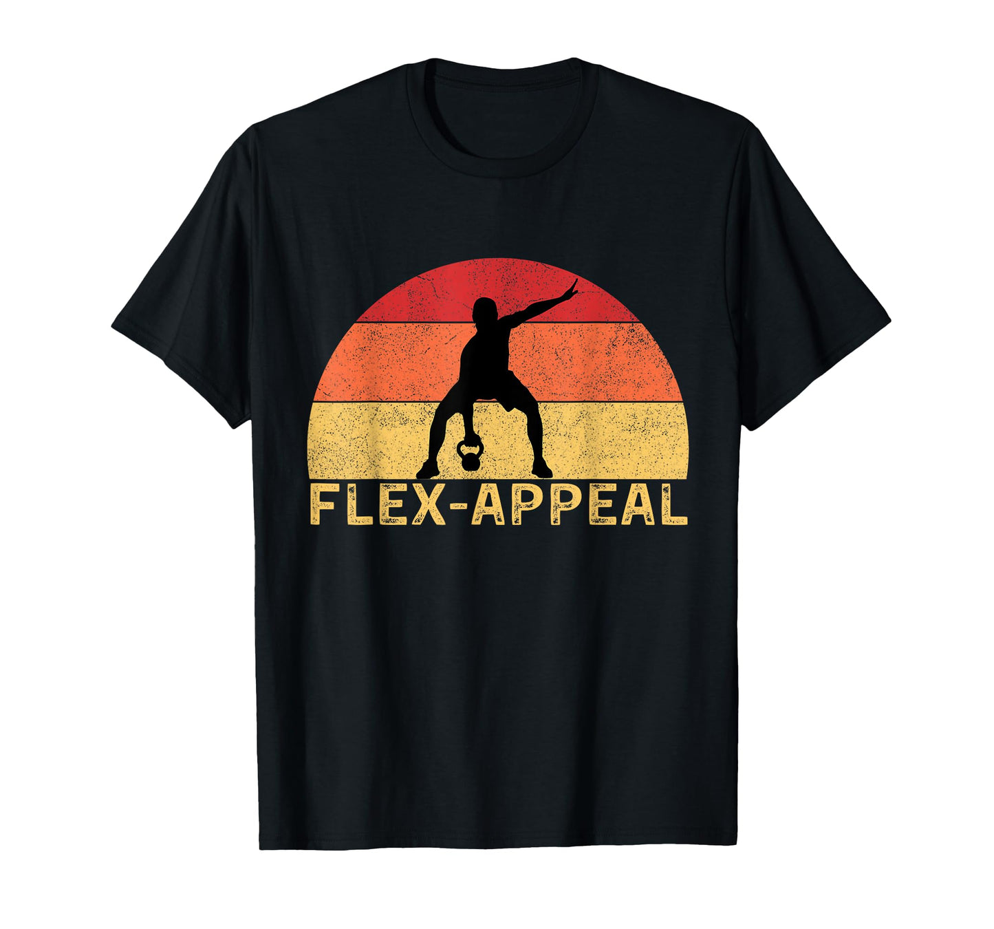 Flex-Appeal Gym Workout Half Retro Sunset Funny T-Shirt