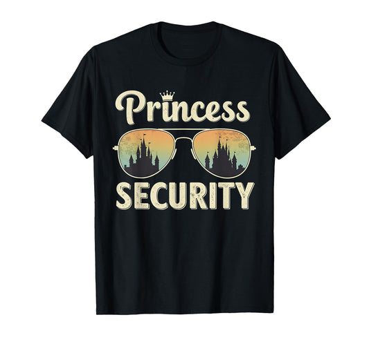 Princess Security Protection Retro Castle Matching Family T-Shirt