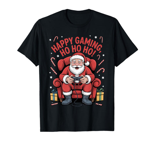Santa Gaming Funny Christmas Video Gamer Xmas Holiday T-Shirt