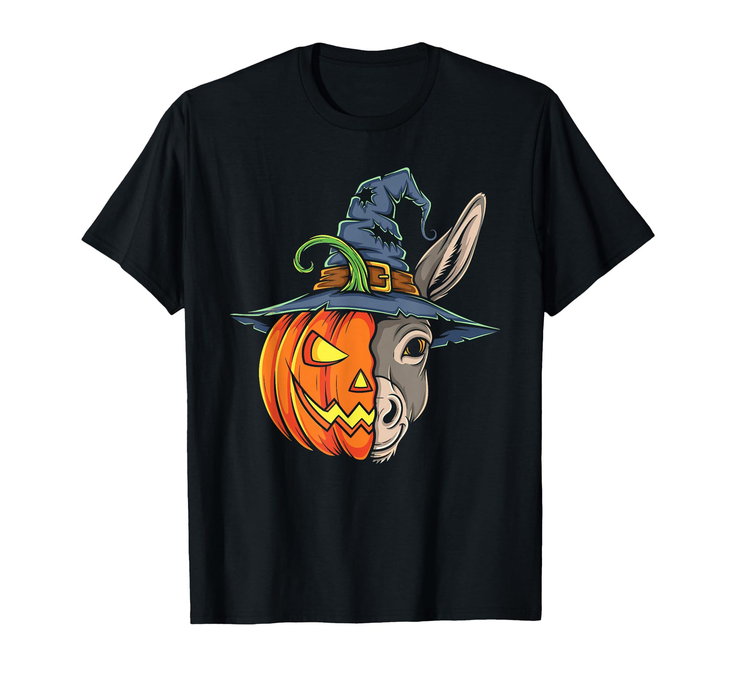 Donkey Pumpkin Jack O Lantern Halloween Kids Mens Womens T-Shirt