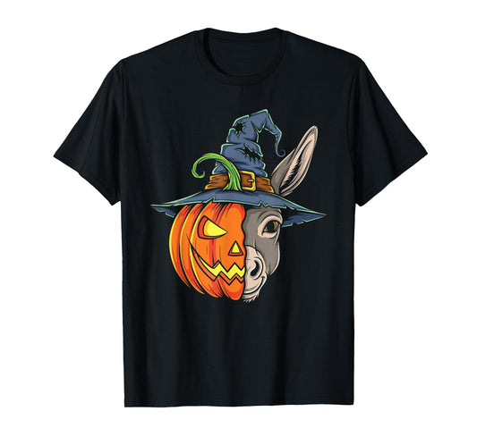 Donkey Pumpkin Jack O Lantern Halloween Kids Mens Womens T-Shirt