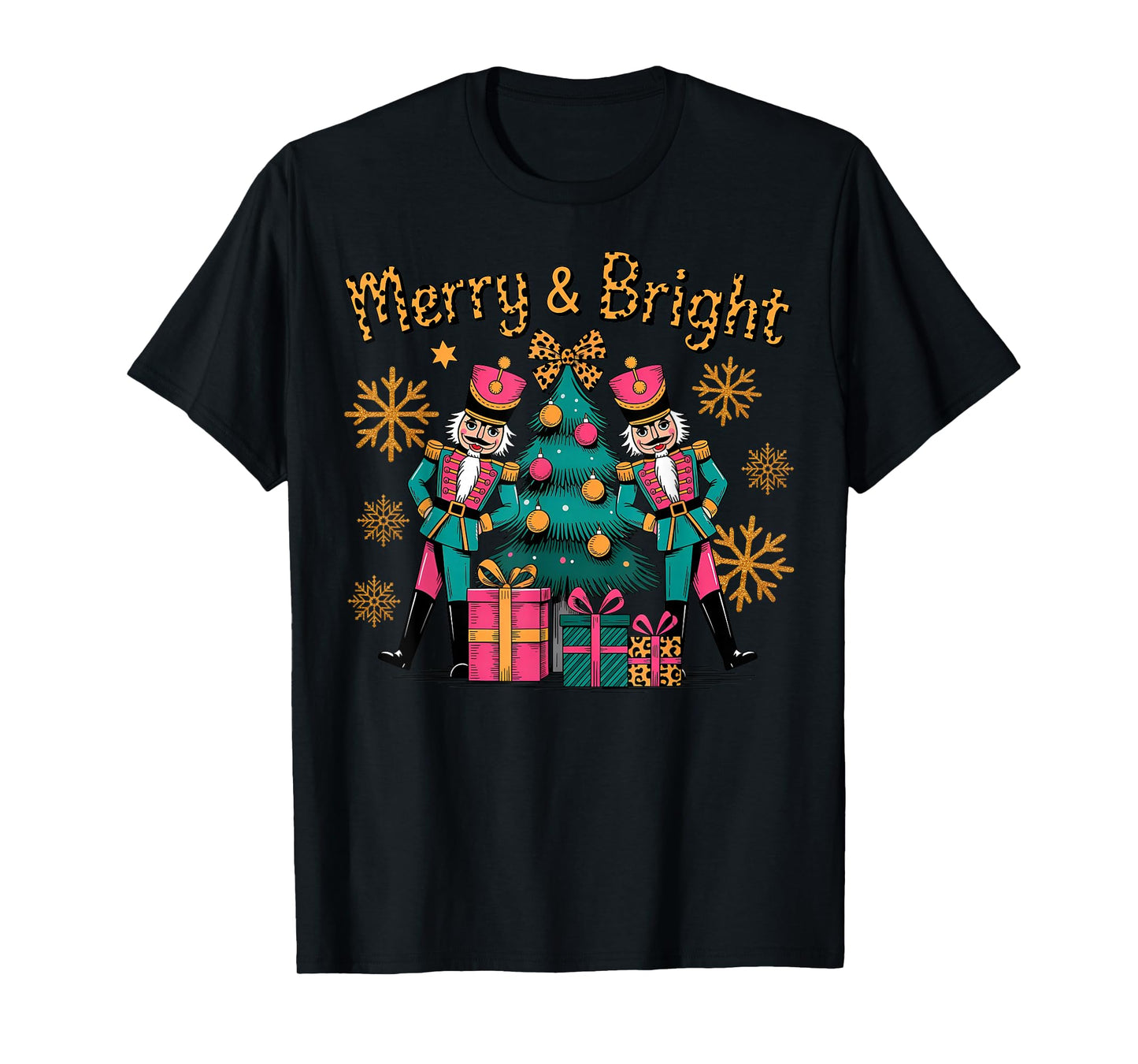 Merry and Bright Nutcracker Christmas Funny Xmas Pajamas T-Shirt