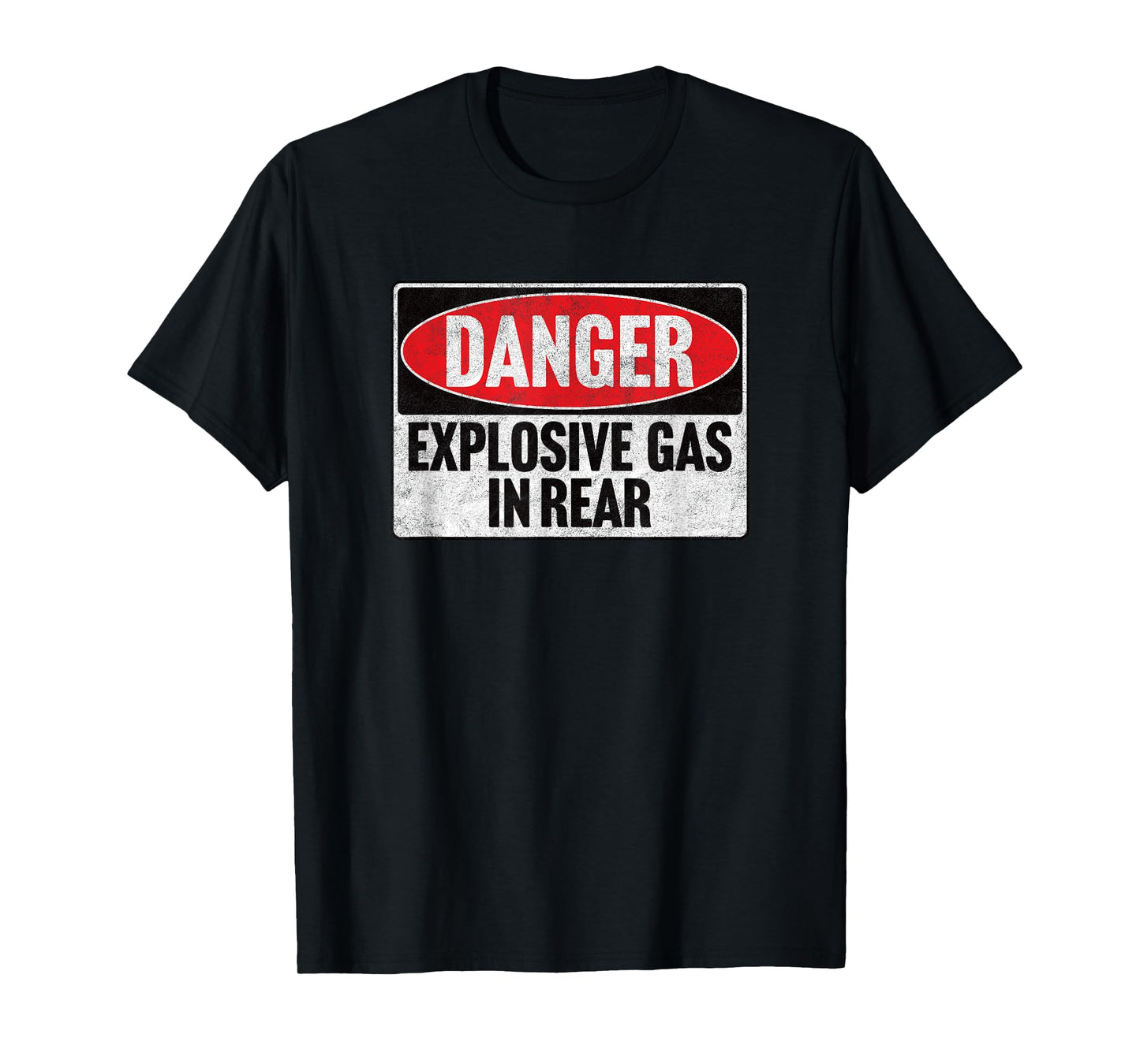 DANGER EXPLOSIVE GAS IN REAR vintage retro 80's fart farting T-Shirt