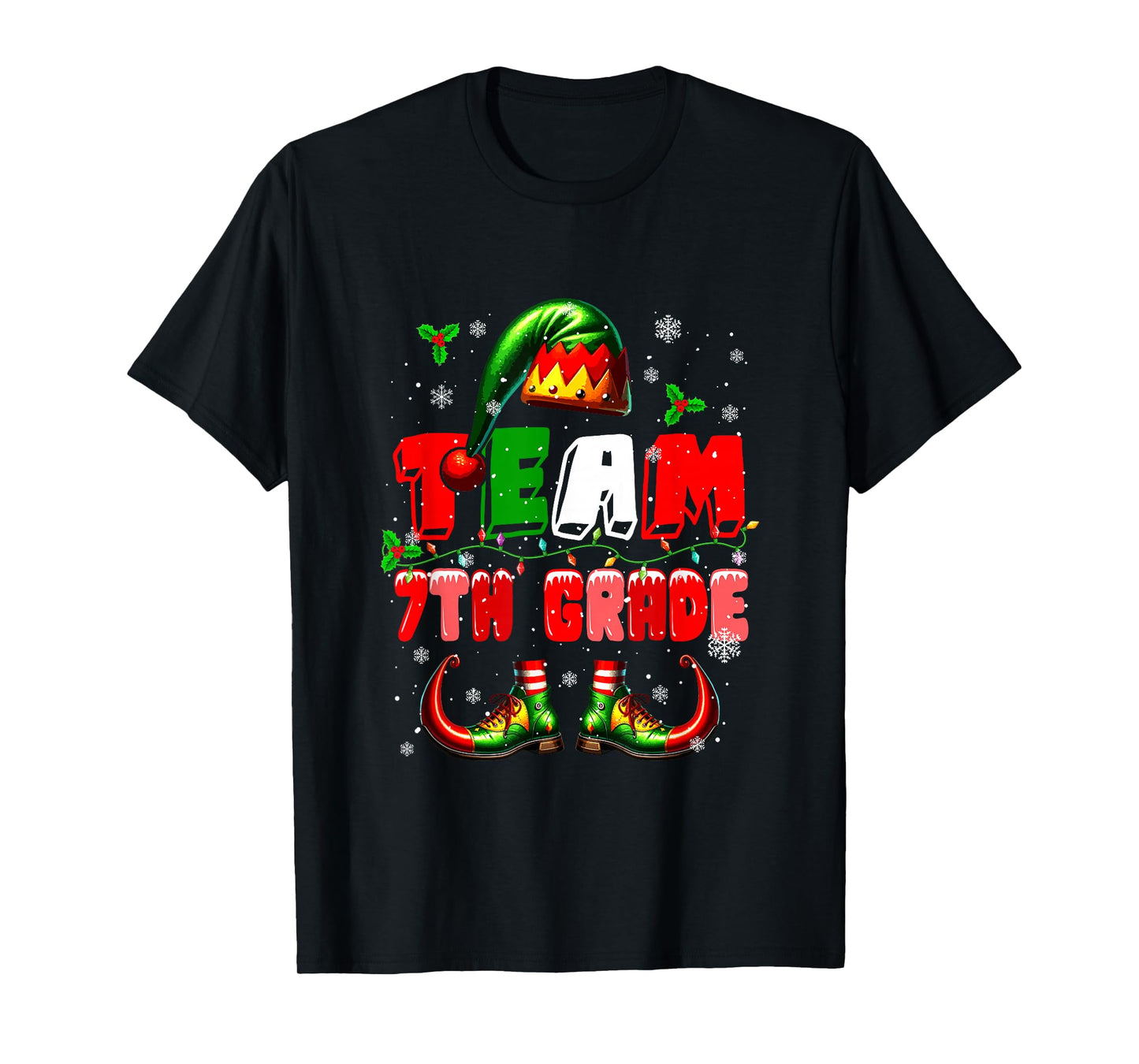 Team 7th Grade Christmas Elf Costume Teachers Students Kids T-Shirt