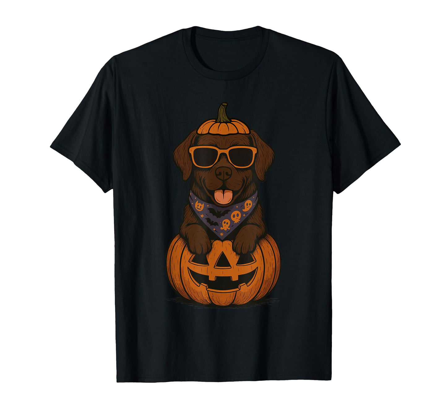 Spooky Chocolate Labrador Retriever Pumpkin Halloween T-Shirt