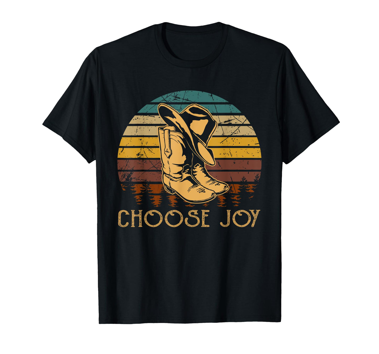 Chooses Joy Boot with Hat Cowboy T-Shirt