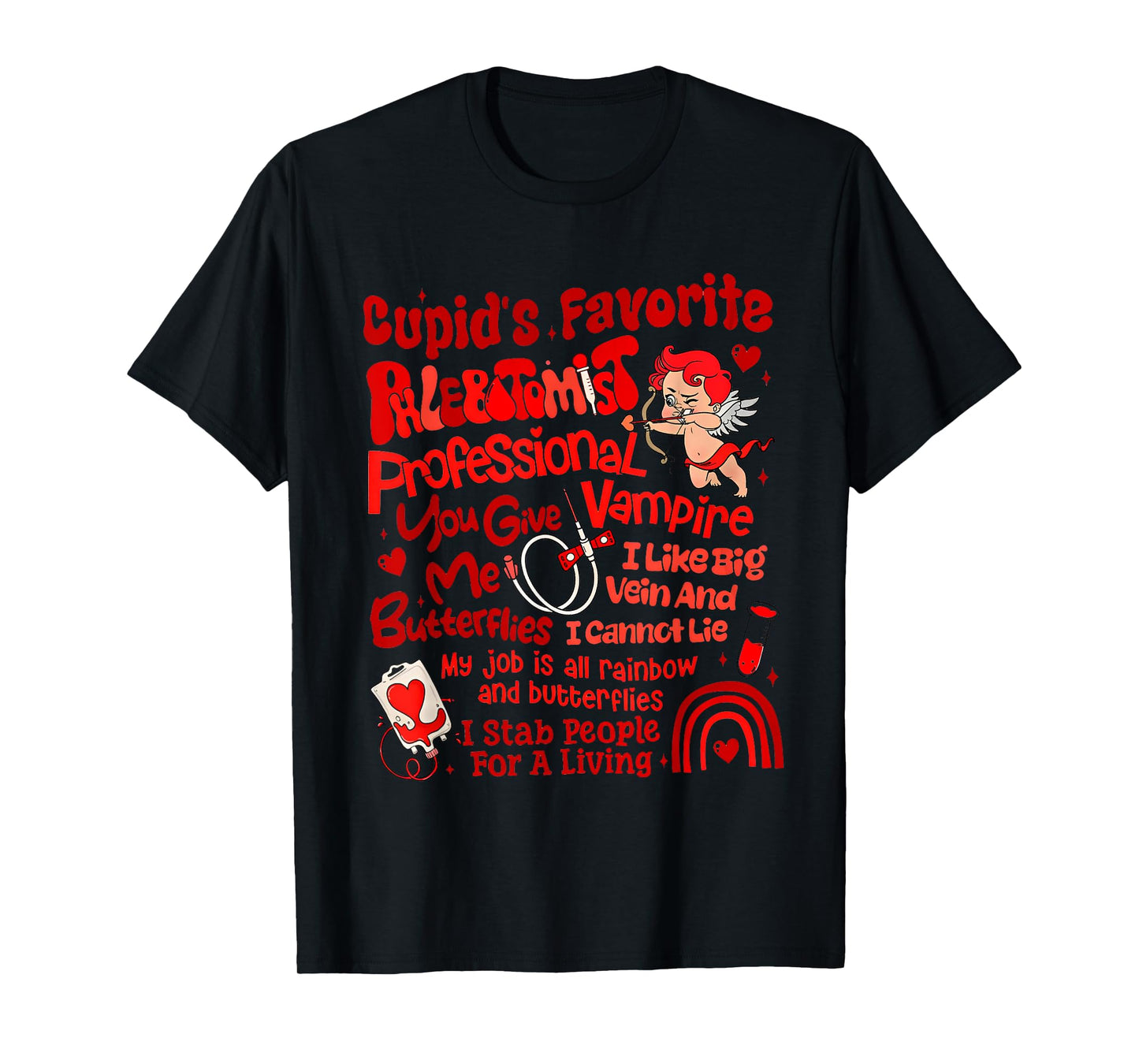 Cupid's Favorite Phlebotomist Valentine Phlebotomy Tech T-Shirt