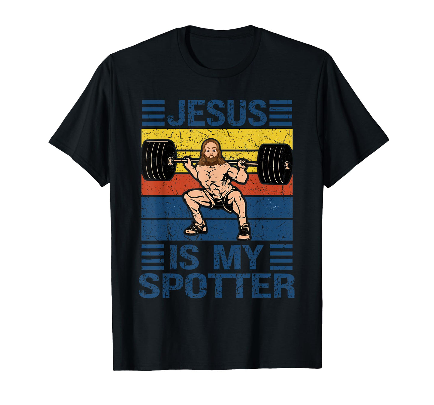 Jesus Is My Spotter Christian Gym Workout Weightlifting T-Shirt
