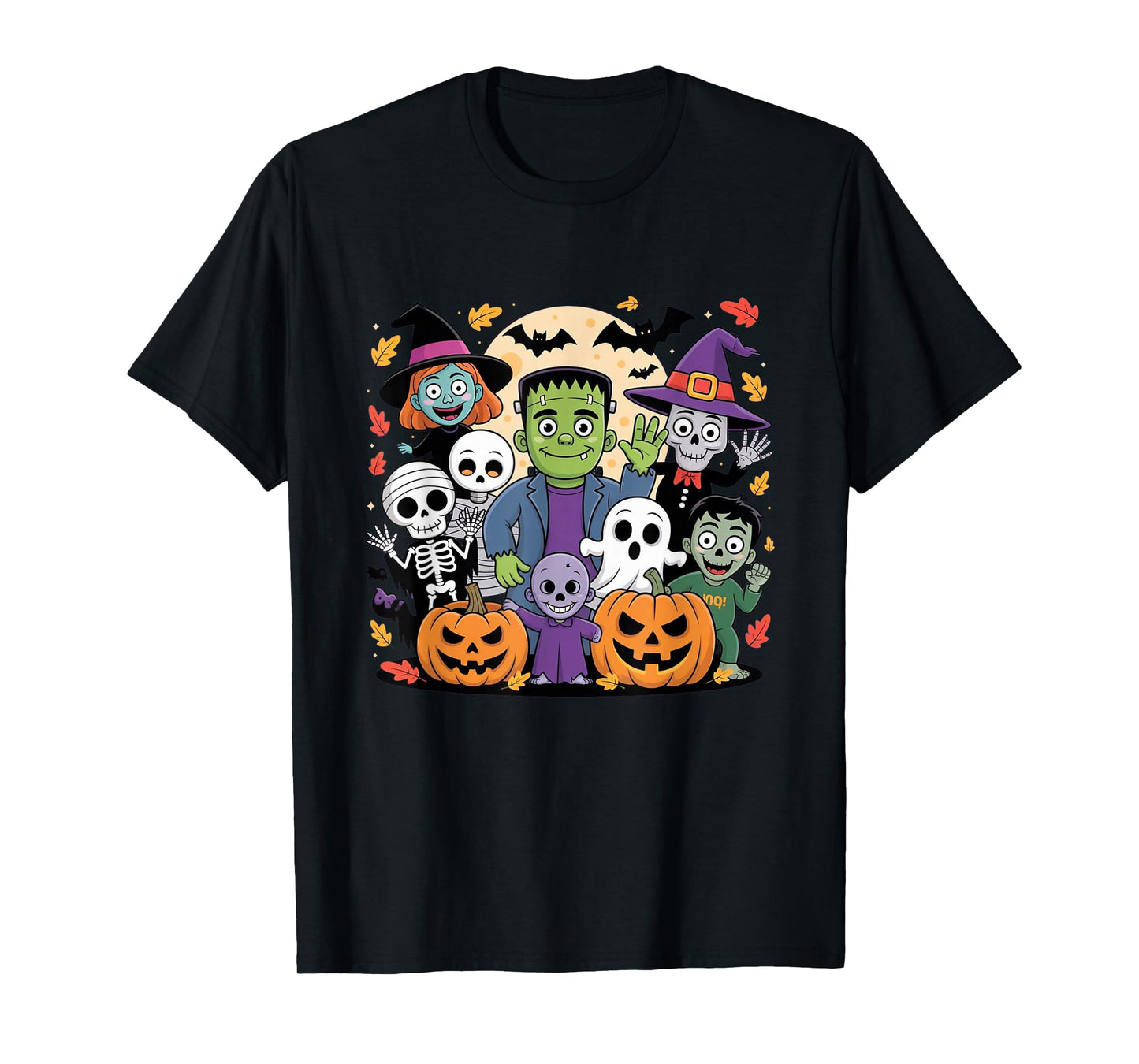 Cute Halloween Monster Party Pumpkin Ghost Skeleton Witch T-Shirt