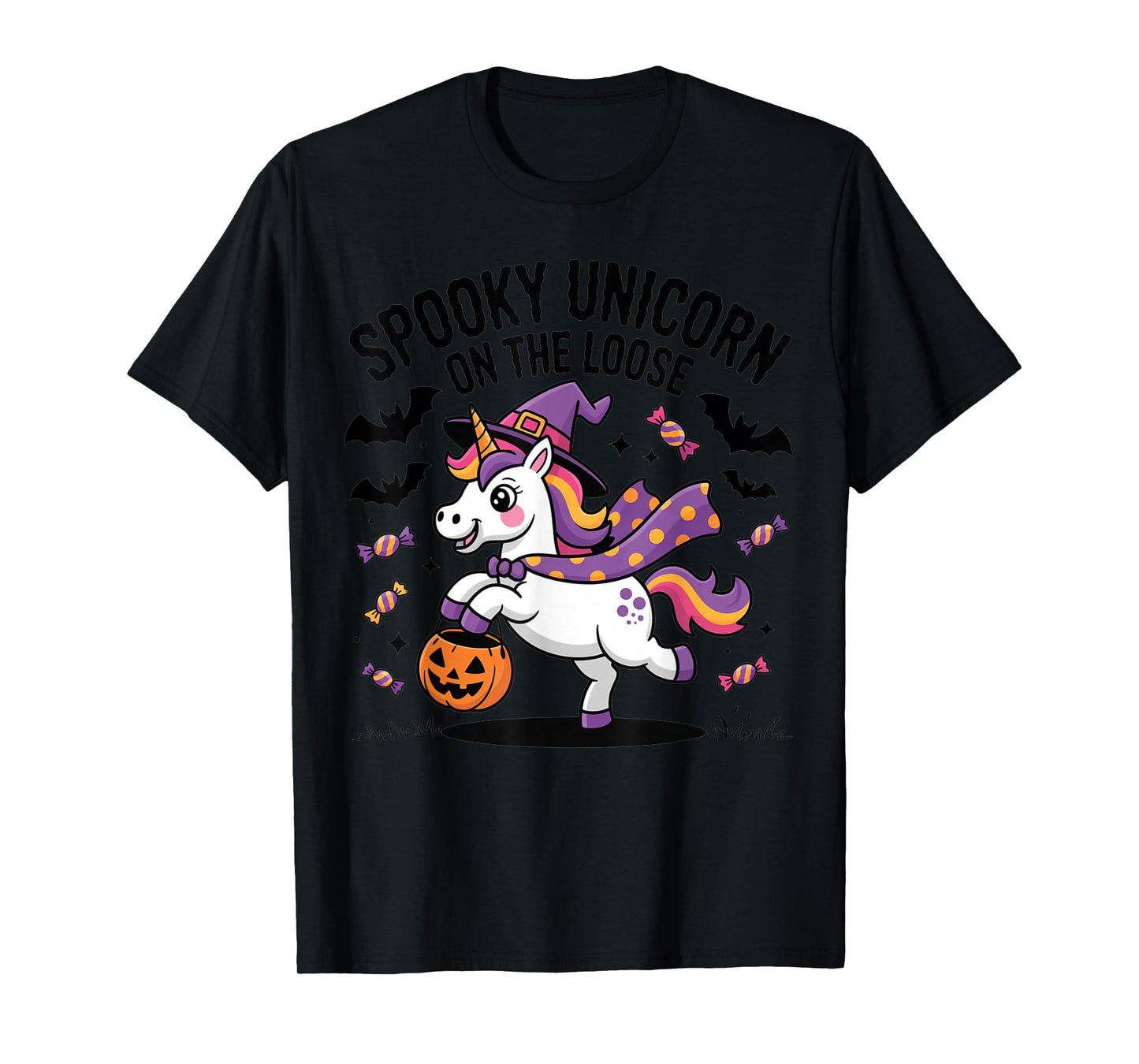 Spooky Unicorn On The Loose Funny Halloween Costume T-Shirt