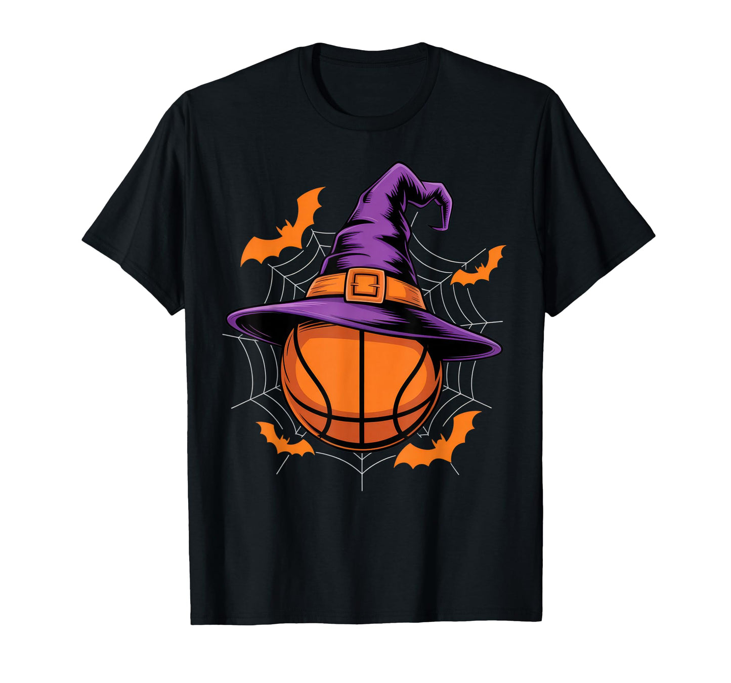 Basketball Witch Hat Halloween Fun for Players and Fans T-Shirt