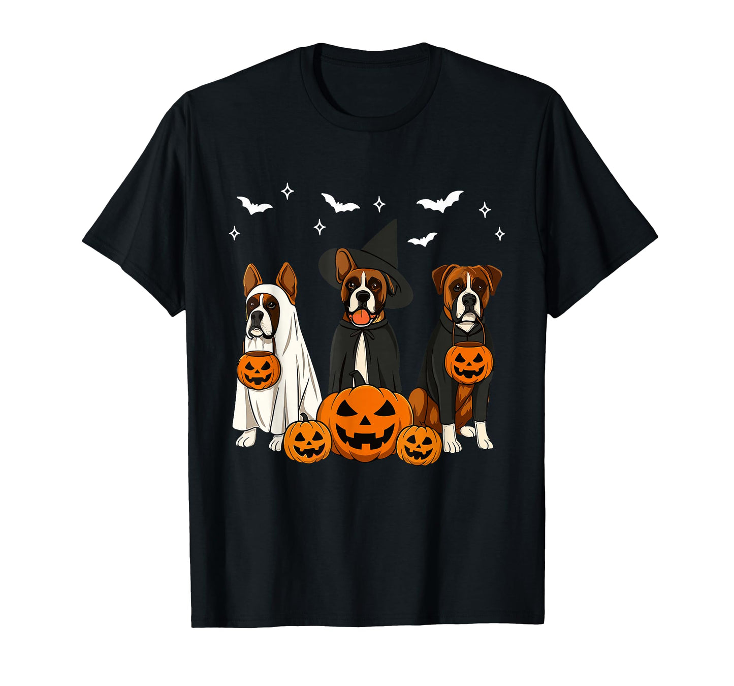 Witch Boxer Dog Halloween Ghost Boxer Dog Mom Dog Lover T-Shirt