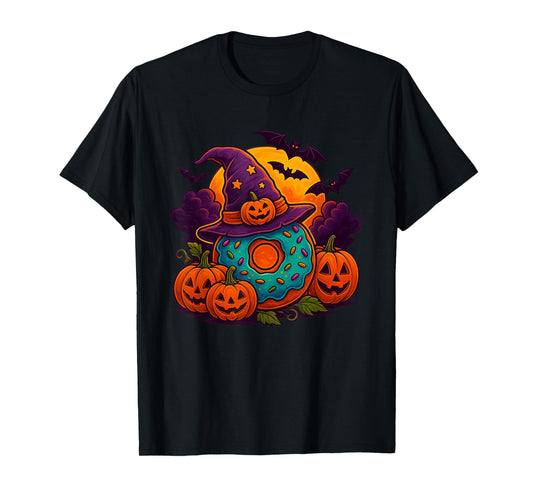 Donut Witch Halloween - Spooky Pumpkin T-Shirt