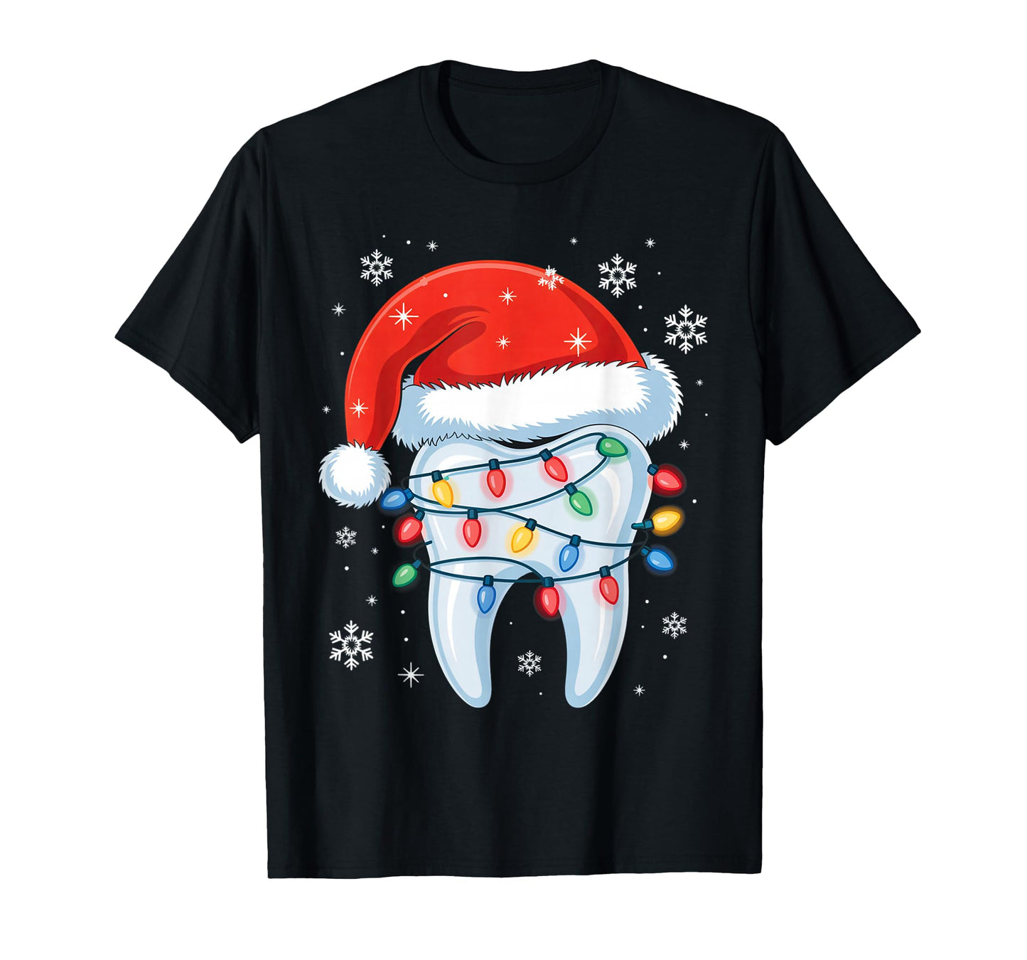 Retro Dental Christmas Tooth Santa Xmas Dentist Squad Crew T-Shirt