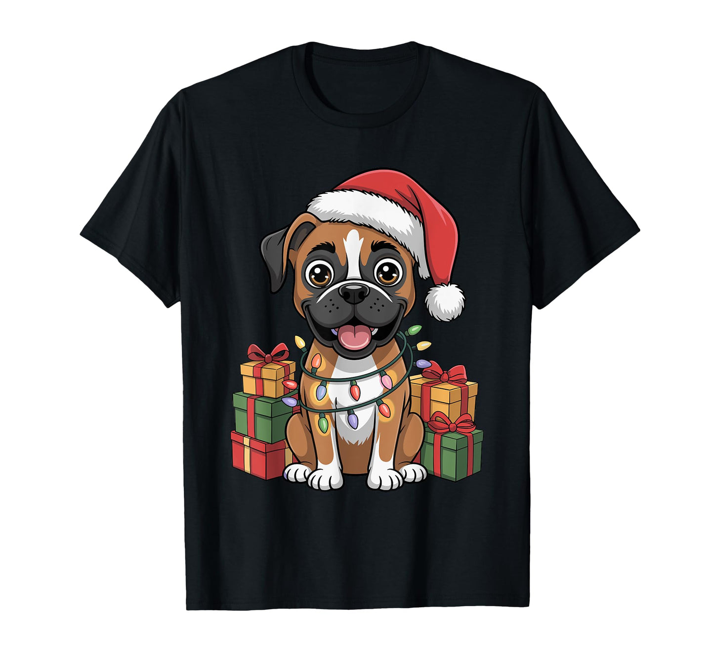 Cute Boxer Christmas Xmas Design Funny Dog Lover Holiday T-Shirt