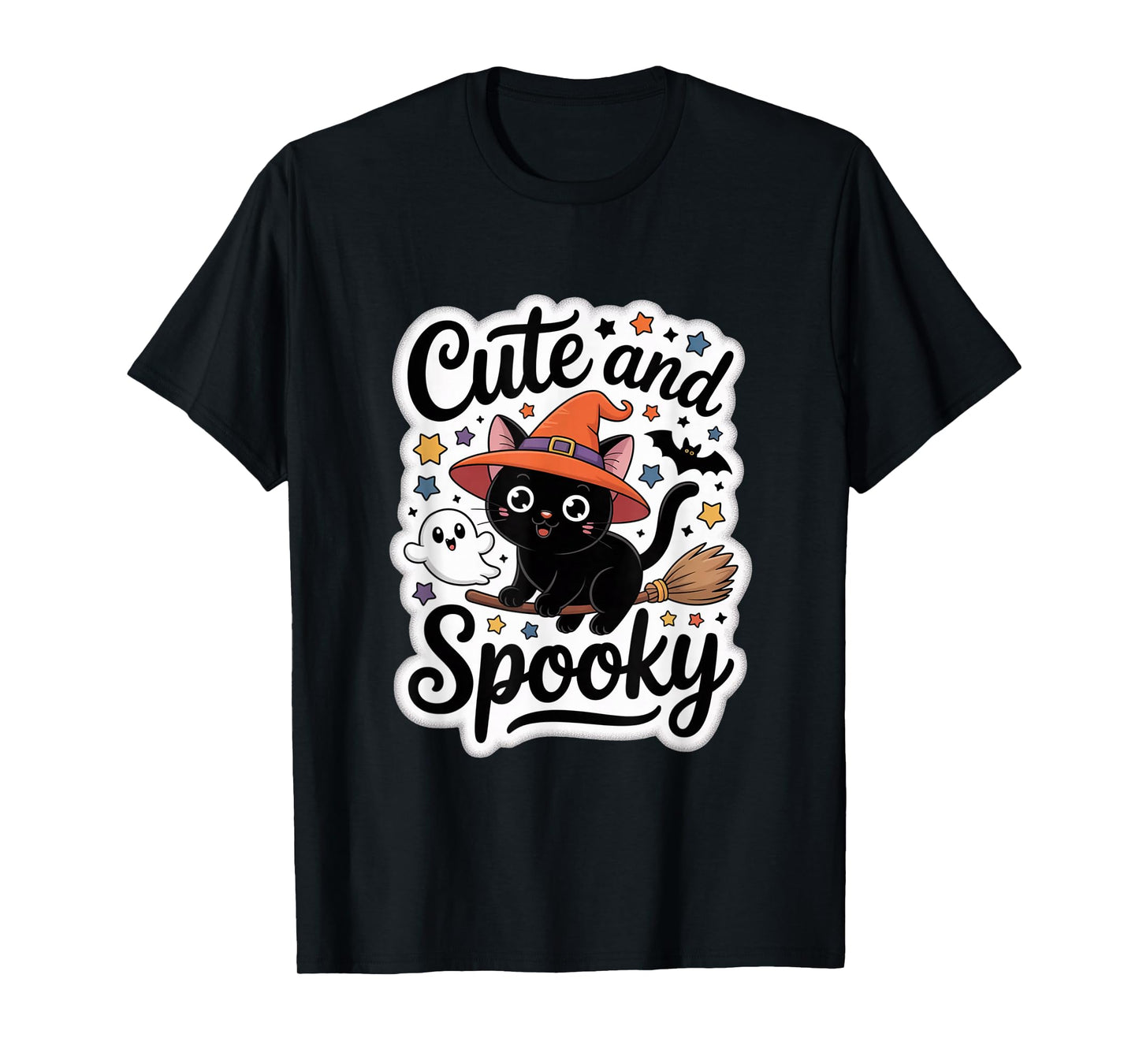 Cute Witch Cat Halloween Design for Spooky Lovers T-Shirt