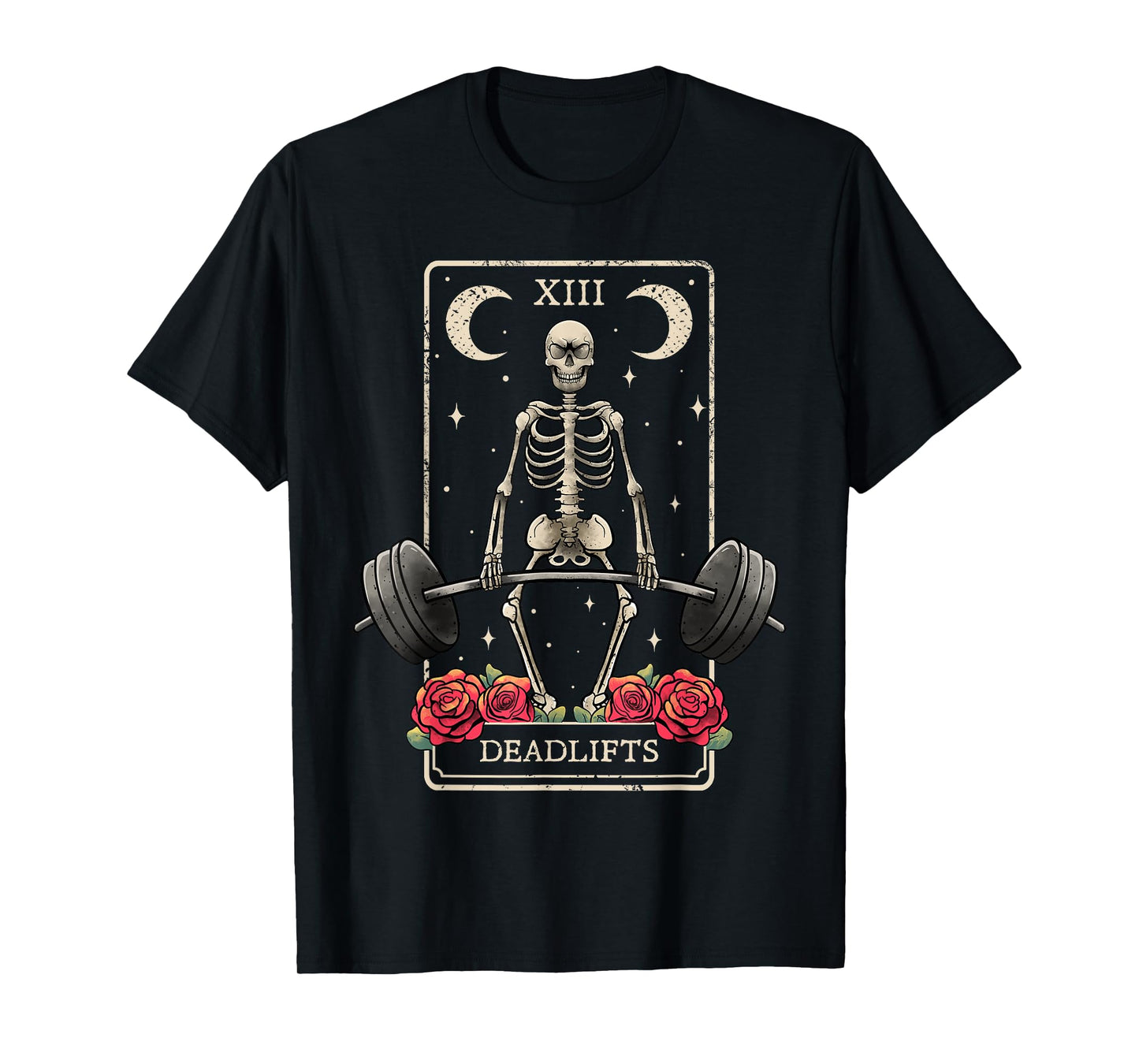 Deadlifts Tarot Card Occult Workout Esoteric Gothic Goth Gym T-Shirt