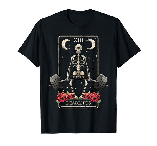 Deadlifts Tarot Card Occult Workout Esoteric Gothic Goth Gym T-Shirt