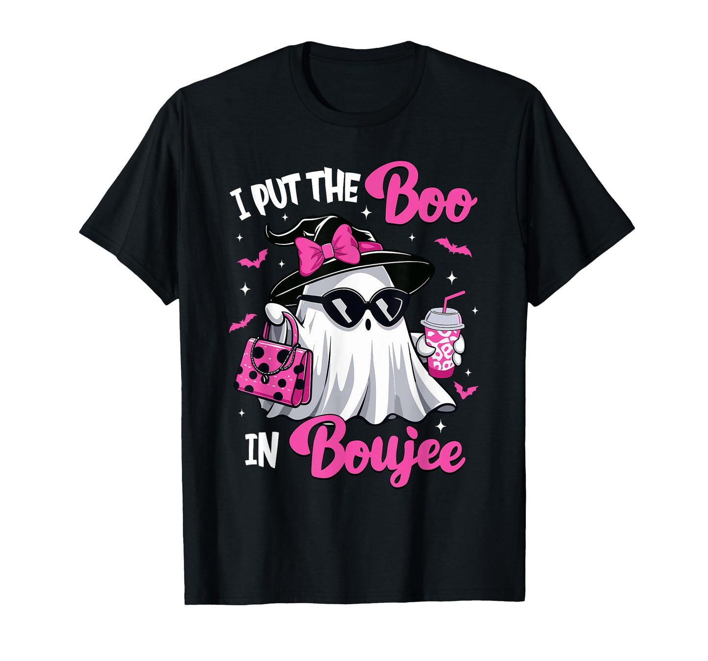 Boujee Boo Jee Spooky Ghost Pink Halloween Pumpkin Costumes T-Shirt