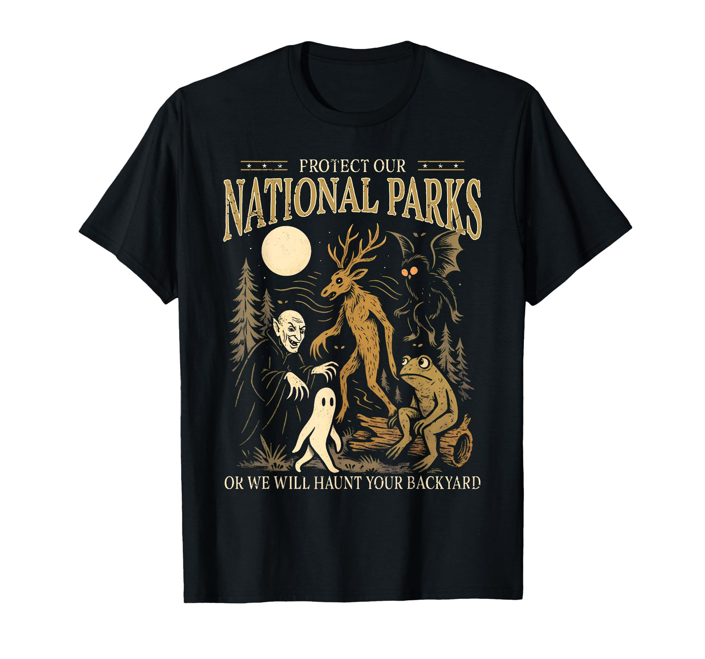Mothman Wendigo Nightcrawler Protect Our National Park T-Shirt