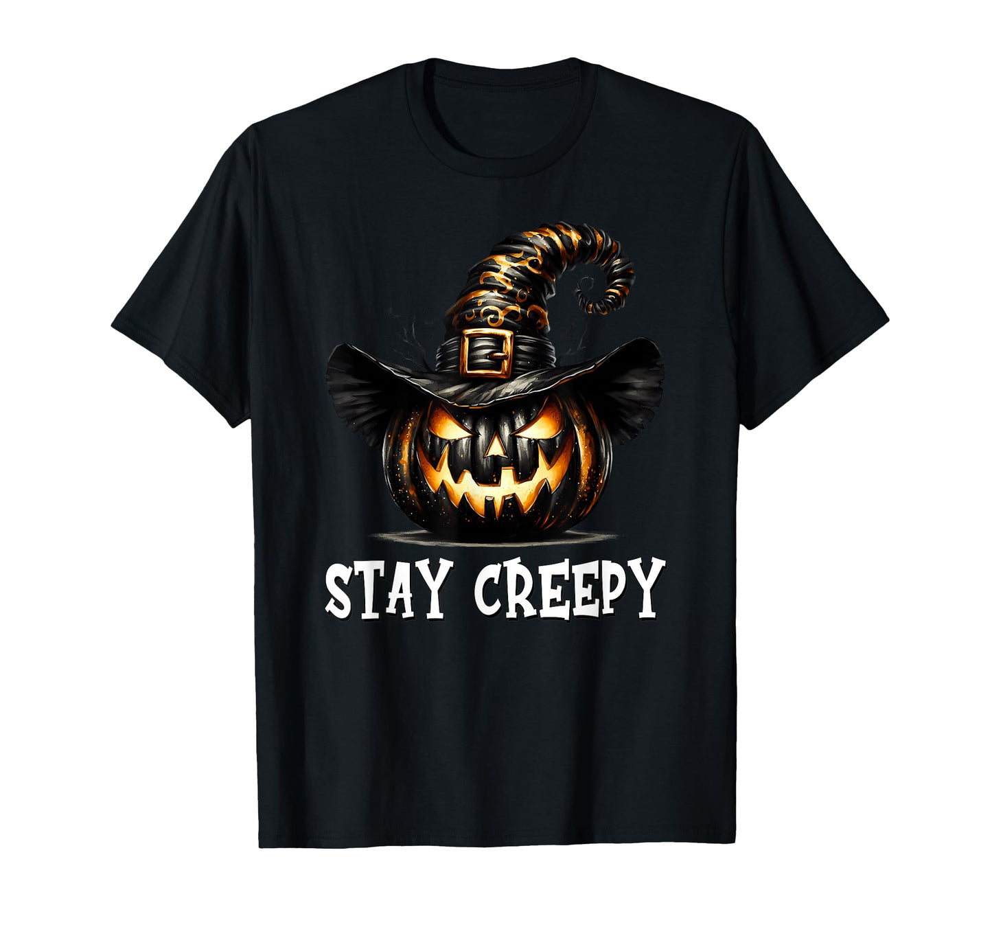 Stay Creepy Halloween Witch Pumpkin for Women Spooky Season T-Shirt