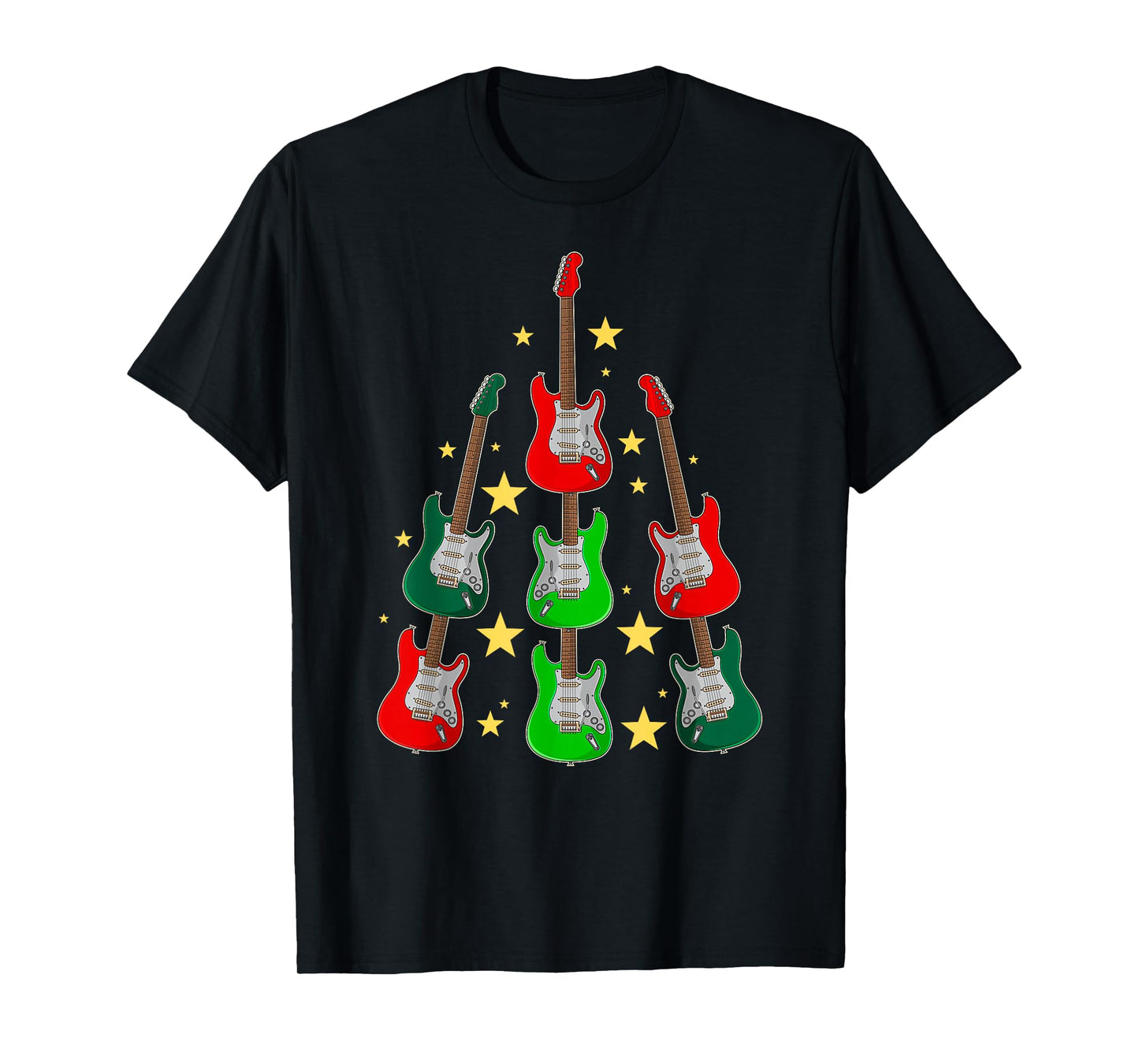 Guitar Christmas Tree Musical Guitar Lovers Guitarist Xmas T-Shirt