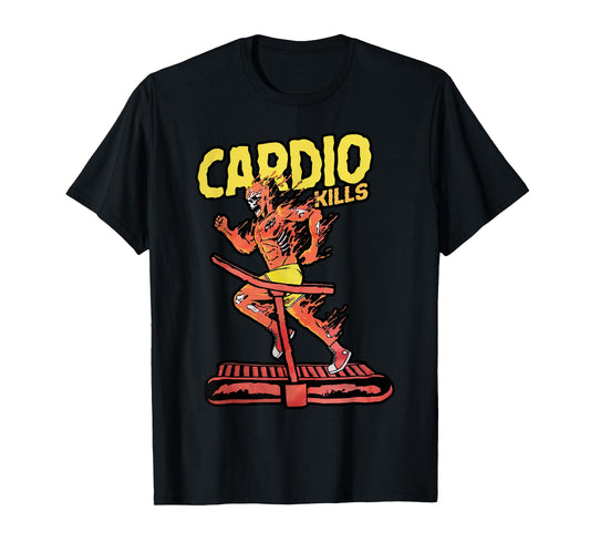 Cardio Kills Skeleton Skull Funny Running Marathon Runner T-Shirt