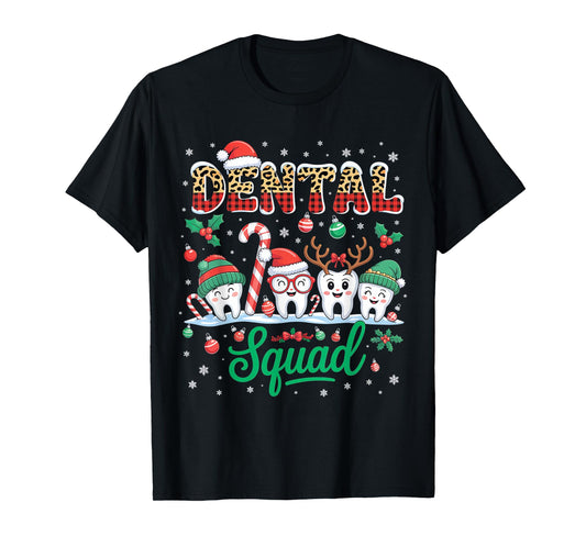 Dental Squad Christmas Santa Reindeer Elf Dentist Tools T-Shirt