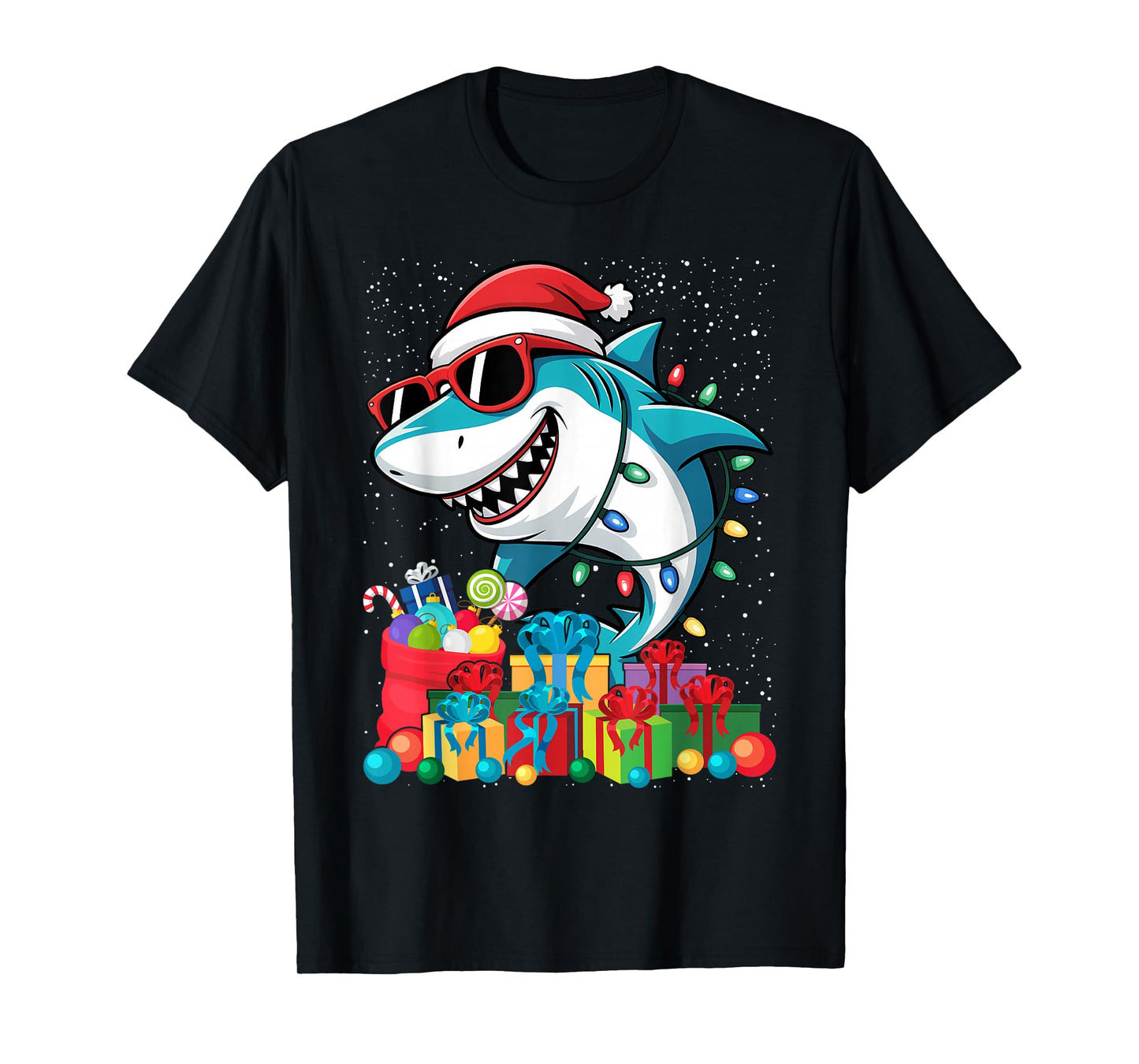 Christmas Shark Xmas Funny Santa T-Shirt