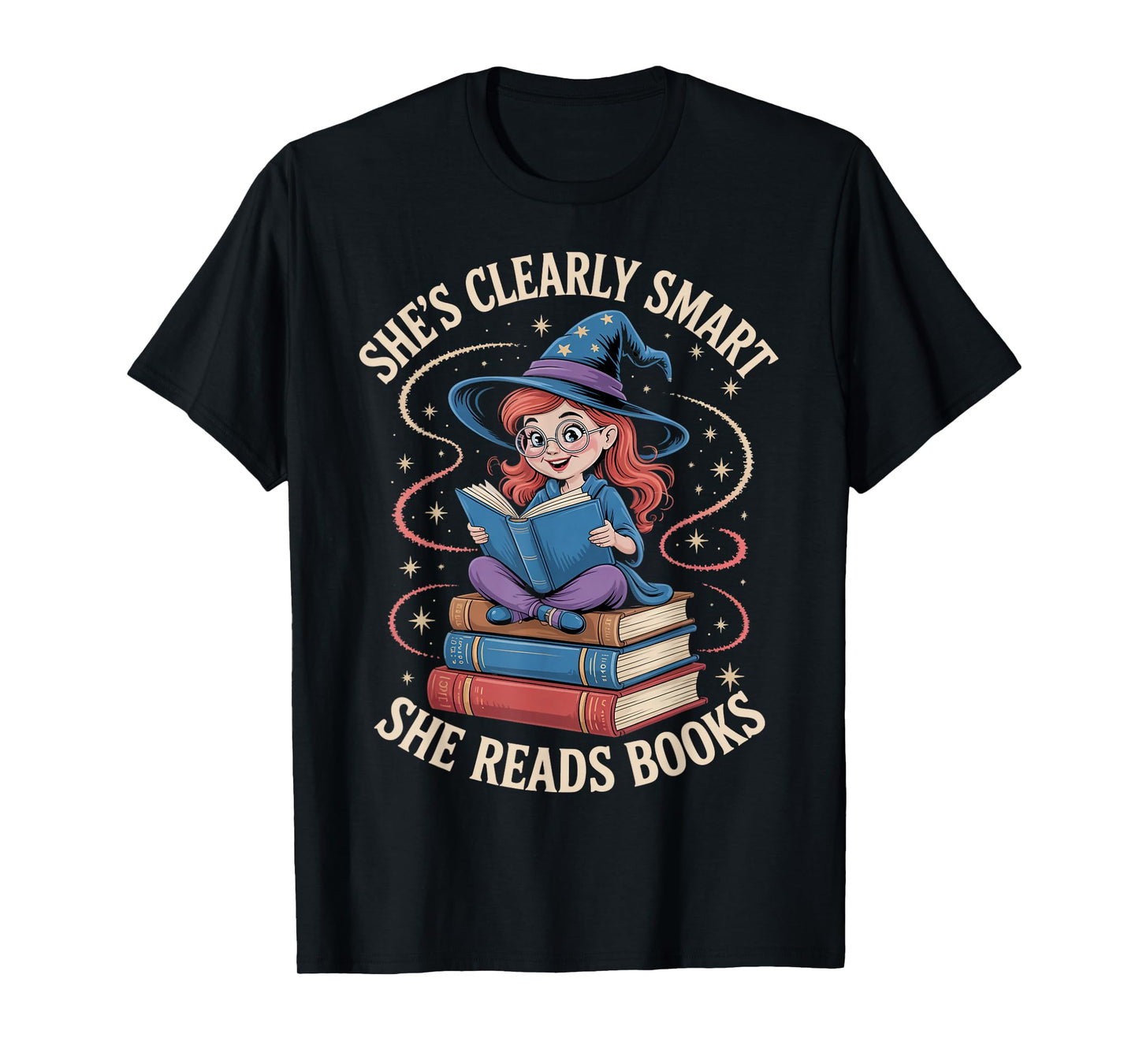 She's Clearly Smart Witches Bookish Book Reader Reading T-Shirt