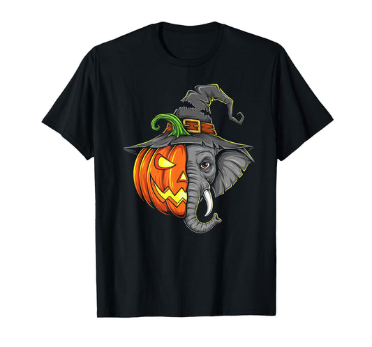 Elephant Pumpkin Jack O Lantern Halloween Kids Mens Womens T-Shirt