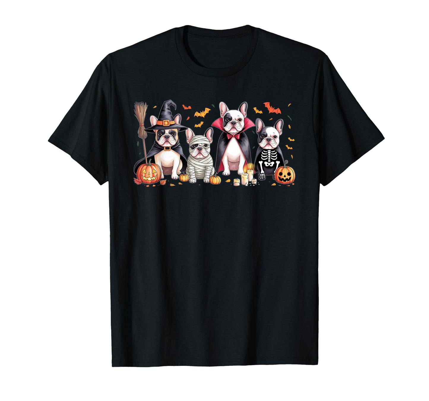 Funny French Bulldog Halloween Party Dogs Trick or Treat T-Shirt