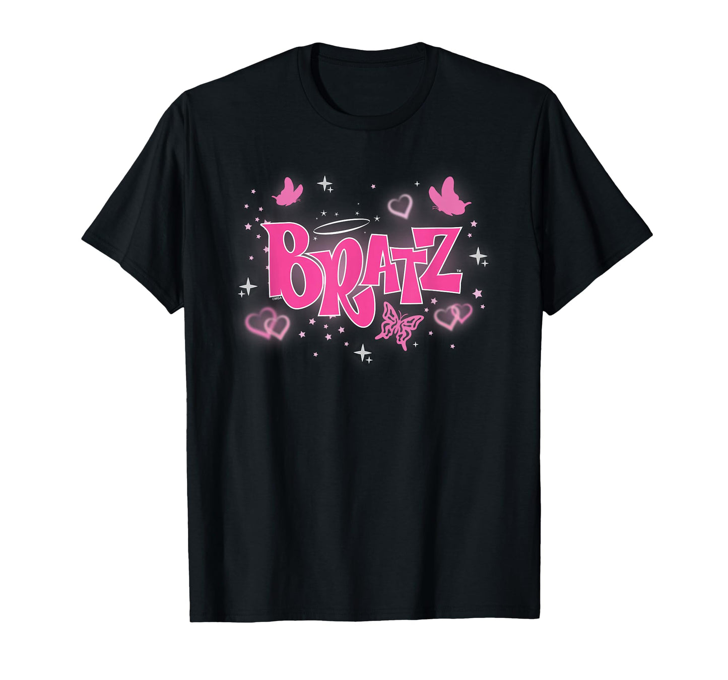 Bratz - Pink Y2K Butterfly Logo with Hearts T-Shirt