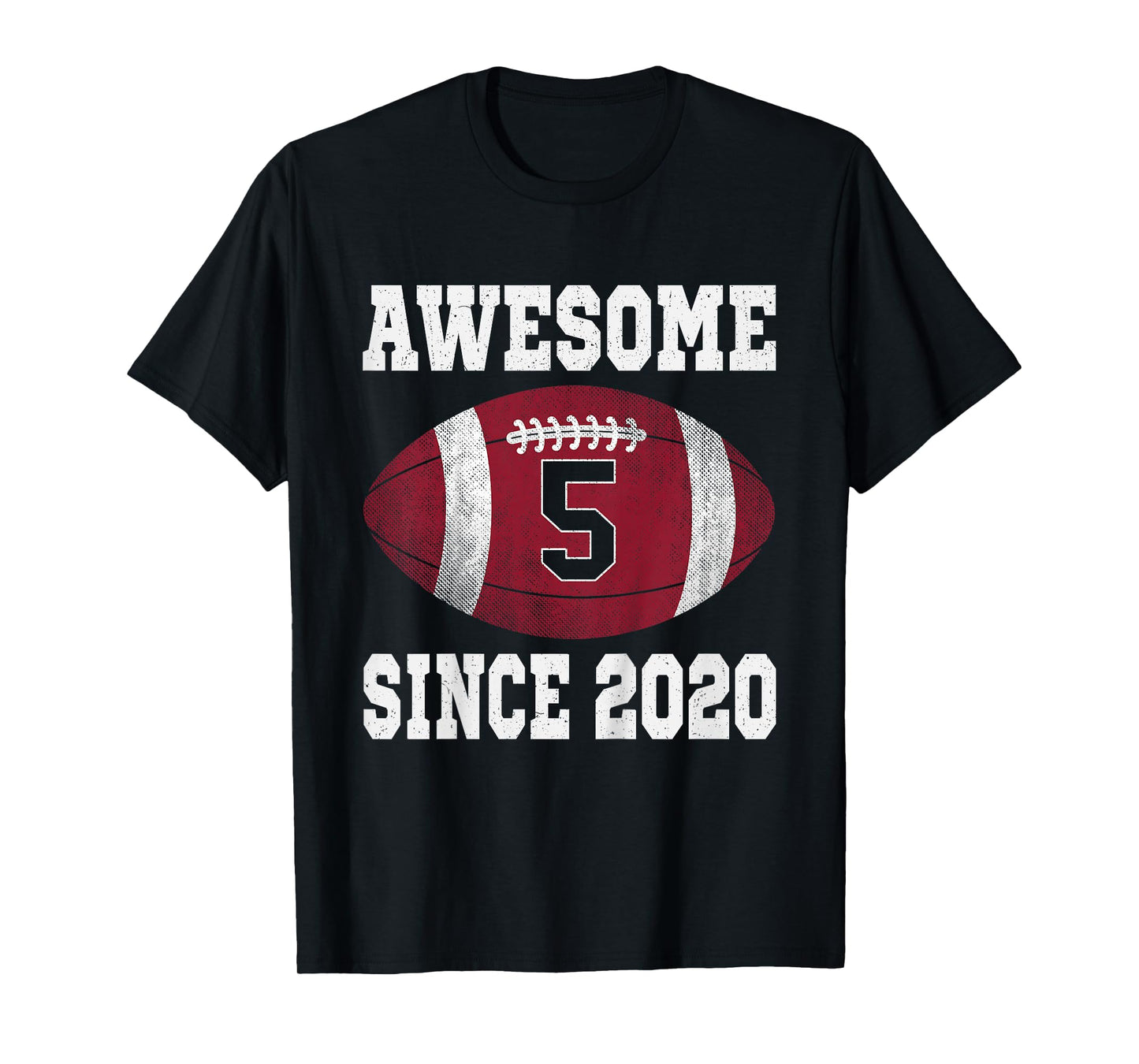 5th Birthday Football Player 5 Years Old Vintage Sports T-Shirt