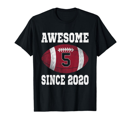 5th Birthday Football Player 5 Years Old Vintage Sports T-Shirt