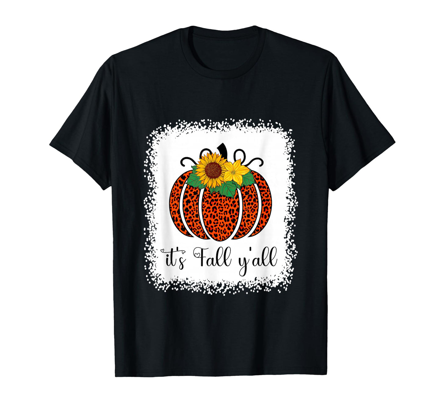 It's Fall Y'all Pumpkin Leopard Print Thanksgiving Halloween T-Shirt