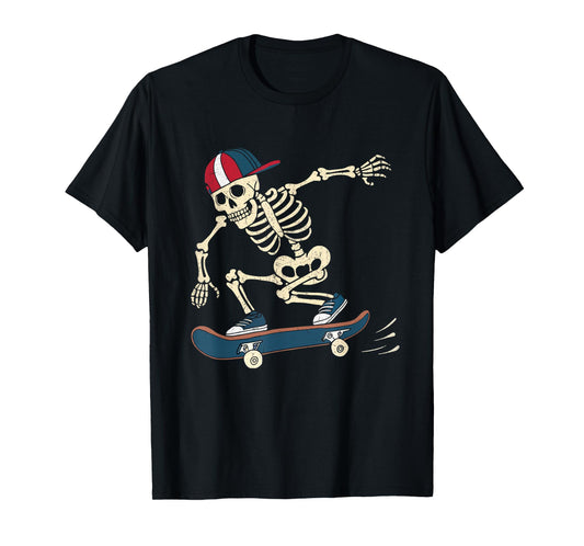 Skateboard Skeleton Halloween Skateboarding Skater Mens Boys T-Shirt