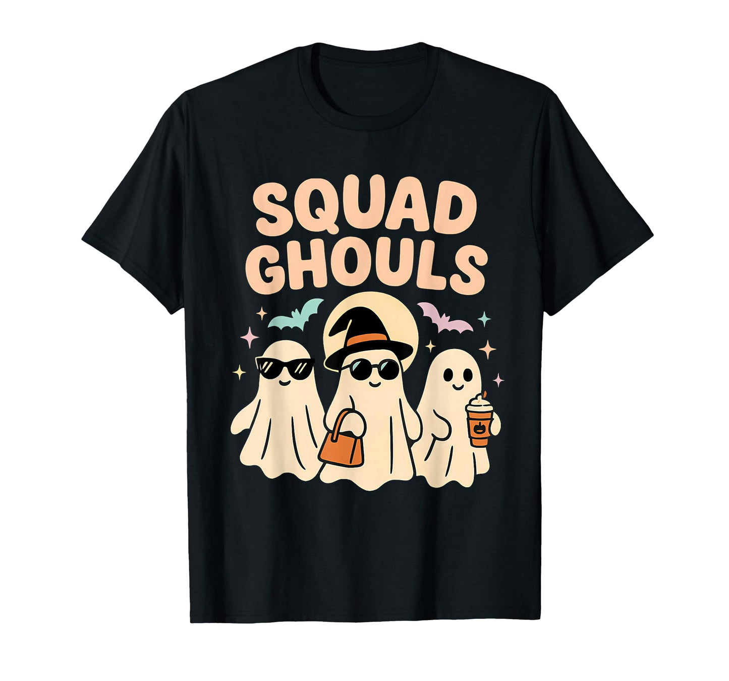 Funny Witch Squad Cute Ghosts Halloween Spooky Hat Tee T-Shirt