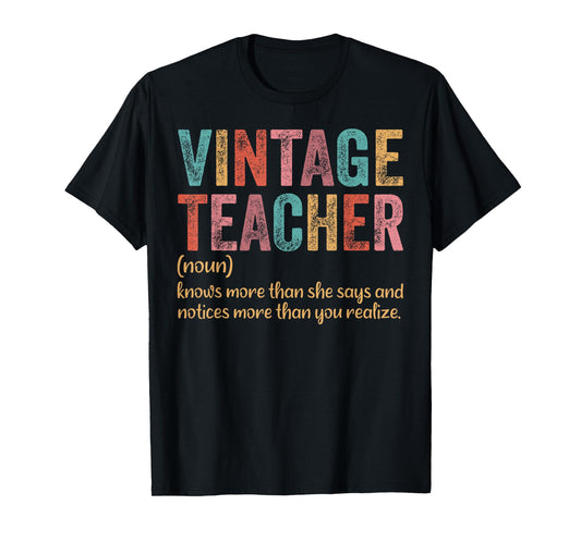 Vintage Teacher Knows More Than She Says Outfit Definition T-Shirt
