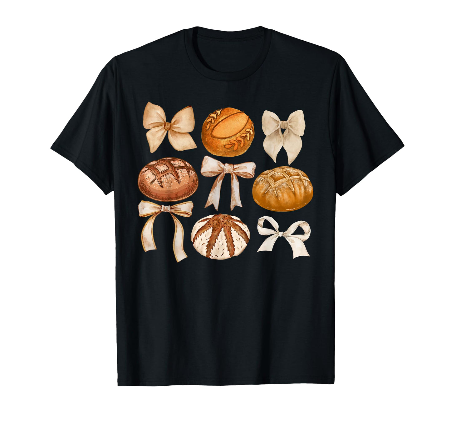 Vintage Coquette Bow Sourdough Bread Baking Baker Girl Mom T-Shirt