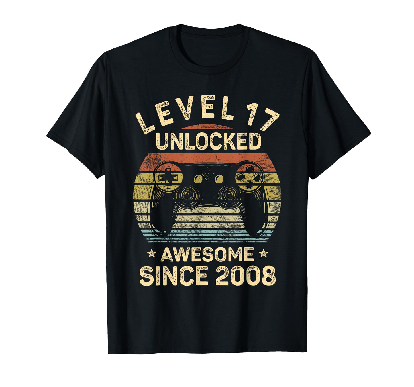 Level 17 Unlocked 17th Birthday 17 Year Old Gifts Gamer Bday T-Shirt