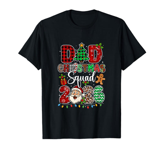 Dad Christmas Crew 2026 Leopard Funny Santa Family Group T-Shirt
