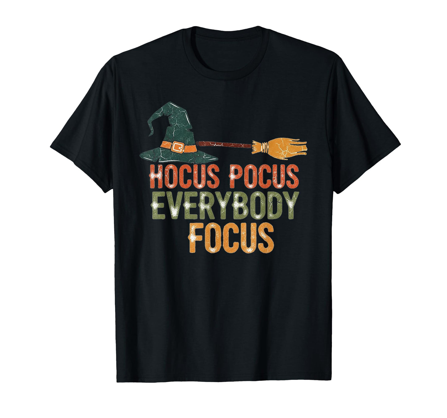 Vintage Halloween Witch Teacher Hocus Pocus Everybody Focus T-Shirt