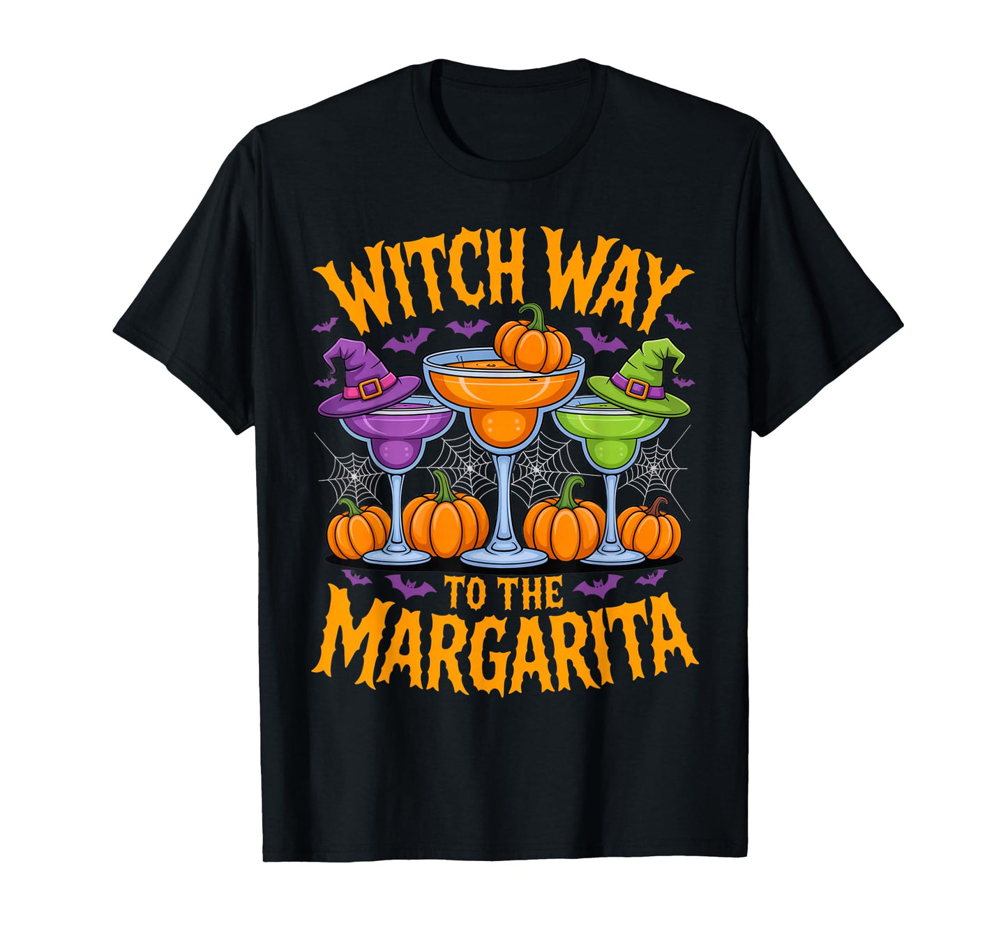 Witch Way to The Margarita Funny Halloween Cocktail Party T-Shirt
