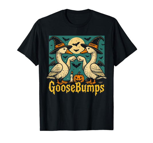 Cute Spooky Goose Shirt, Funny Halloween Goose Bumps T-Shirt