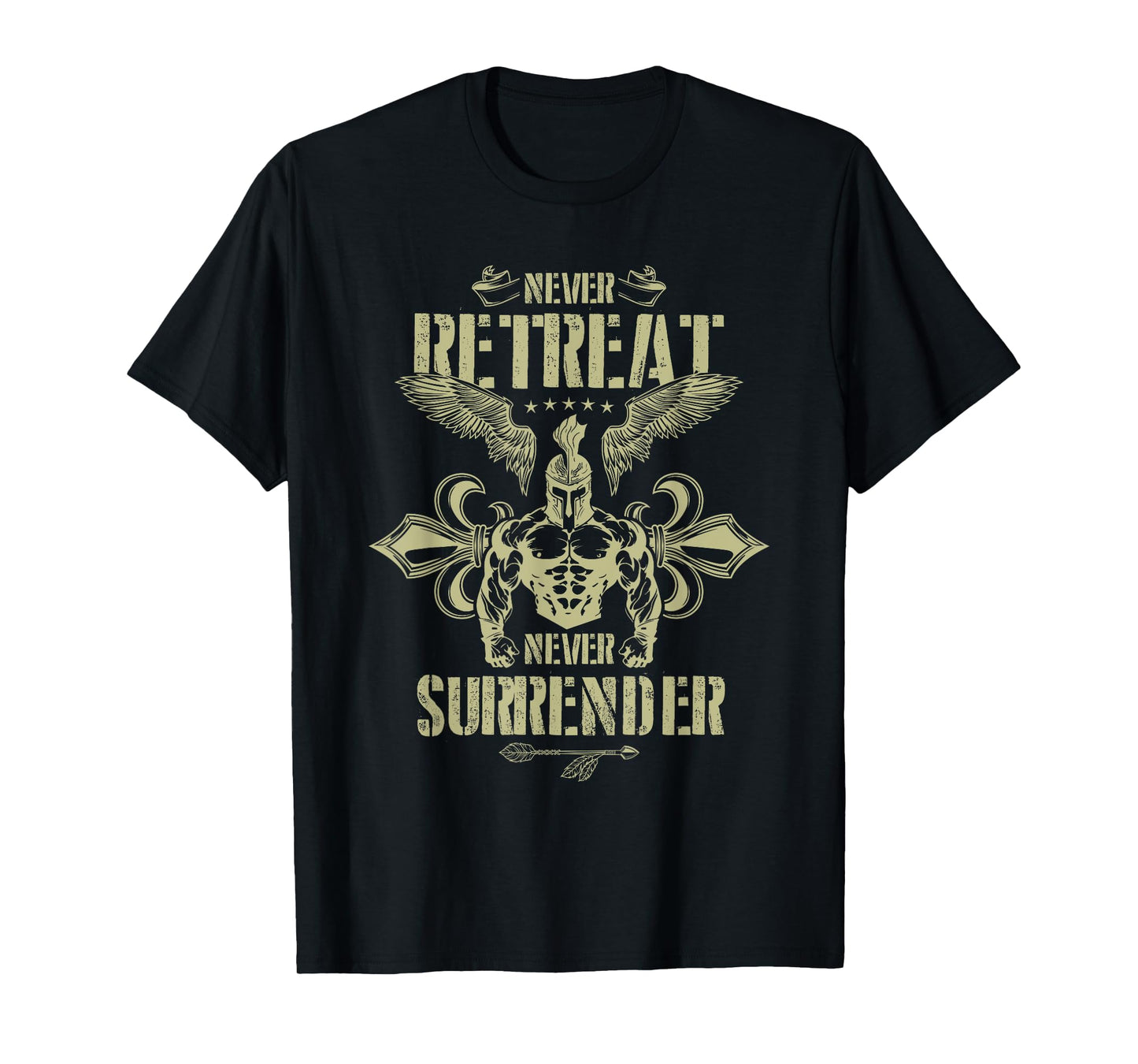 Spartan Workout Never Surrender | Gladiator Gym Mma Fighter T-Shirt