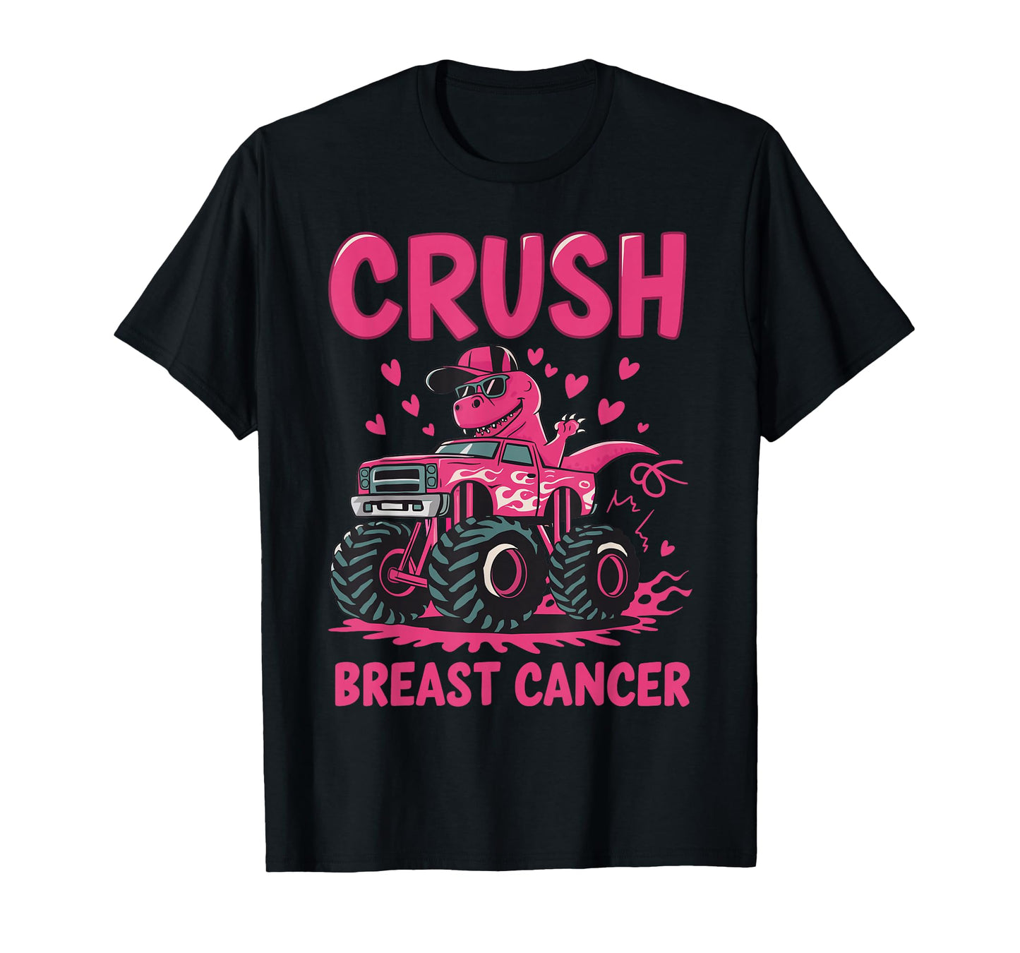 Crush Breast Cancer Awareness Monster Truck Pink Toddler Boy T-Shirt