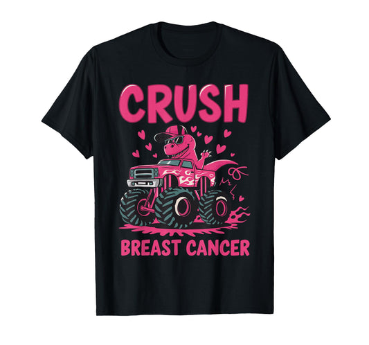 Crush Breast Cancer Awareness Monster Truck Pink Toddler Boy T-Shirt